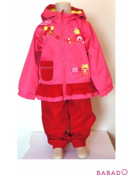 Демисезонный костюм для девочки без утеплителя розовый/красный 74 см Peluche et Tartine