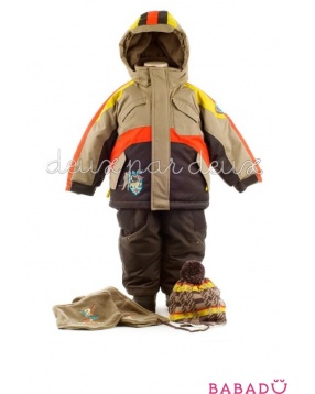 Зимний костюм для мальчика бежевый/оранжевый/коричневый 152 см Deux par Deux
