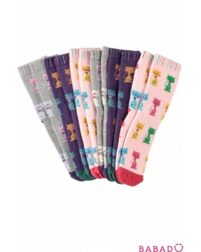 Комплект детских махровых носков для девочек 6 пар Кошки Bross (Бросс)