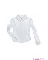 Блуза с присобранными рукавами белая Венейя