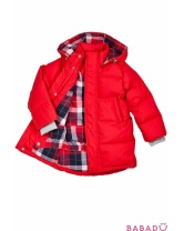 Зимняя куртка удлиненная пуховая для мальчика красная Ёмаё