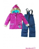 Зимний костюм для девочки розовый/голубой/синий Peluche et Tartine 104 см