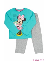 Пижама для девочки Минни Маус серо-голубая Дисней (Disney)