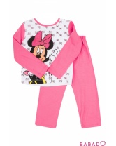 Пижама для девочки Минни Маус бело-розовая Дисней (Disney)