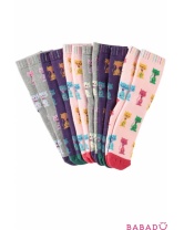 Комплект детских махровых носков для девочек 6 пар Кошки Bross (Бросс)