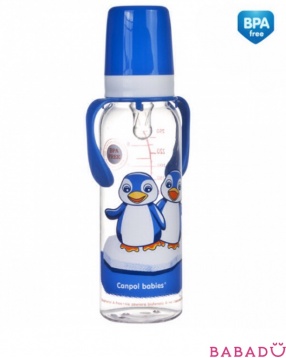 Бутылочка с рисунком и ручкой 250 мл BPA 0% Canpol Babies (Канпол Беби) в ассорт
