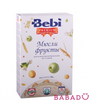 Каша Мюсли и фрукты из пяти злаков Беби Премиум (Bebi Premium)