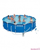 Каркасный бассейн Metal Frame Pool 457х107 см с аксессуарами Intex (Интекс)