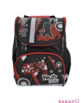 Ранец школьный Frut ninja с анатомической рельефной спинкой черно-красный Action!
