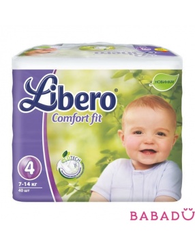 Подгузники Comfort Fit Ecotech 4, 7-14кг, эконом упаковка 40 шт. Libero (Либеро)