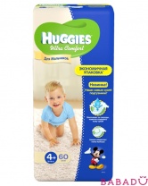 Подгузники для мальчика Ультра Комфорт 4+ (10 - 16 кг) 60 шт Хаггис (Huggies)