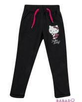 Спортивные брюки для девочки черные Хелло Китти (Hello Kitty)
