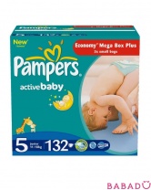 Подгузники Active Baby Junior 11-18 кг 132 шт Памперс (Pampers)