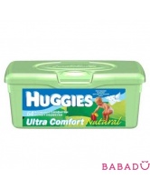 Детские влажные салфетки Huggies в контейнере без добавок (Хаггис) 64 шт