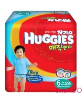 Трусики Huggies Magic pants boy 6 (Мэджик пэнтс для мальчиков) 17+ кг, 28 шт (Хаггис)